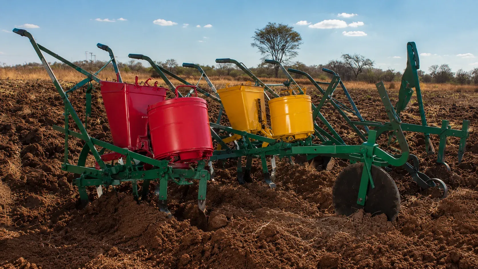 Mealie Brand planters in a prepared field